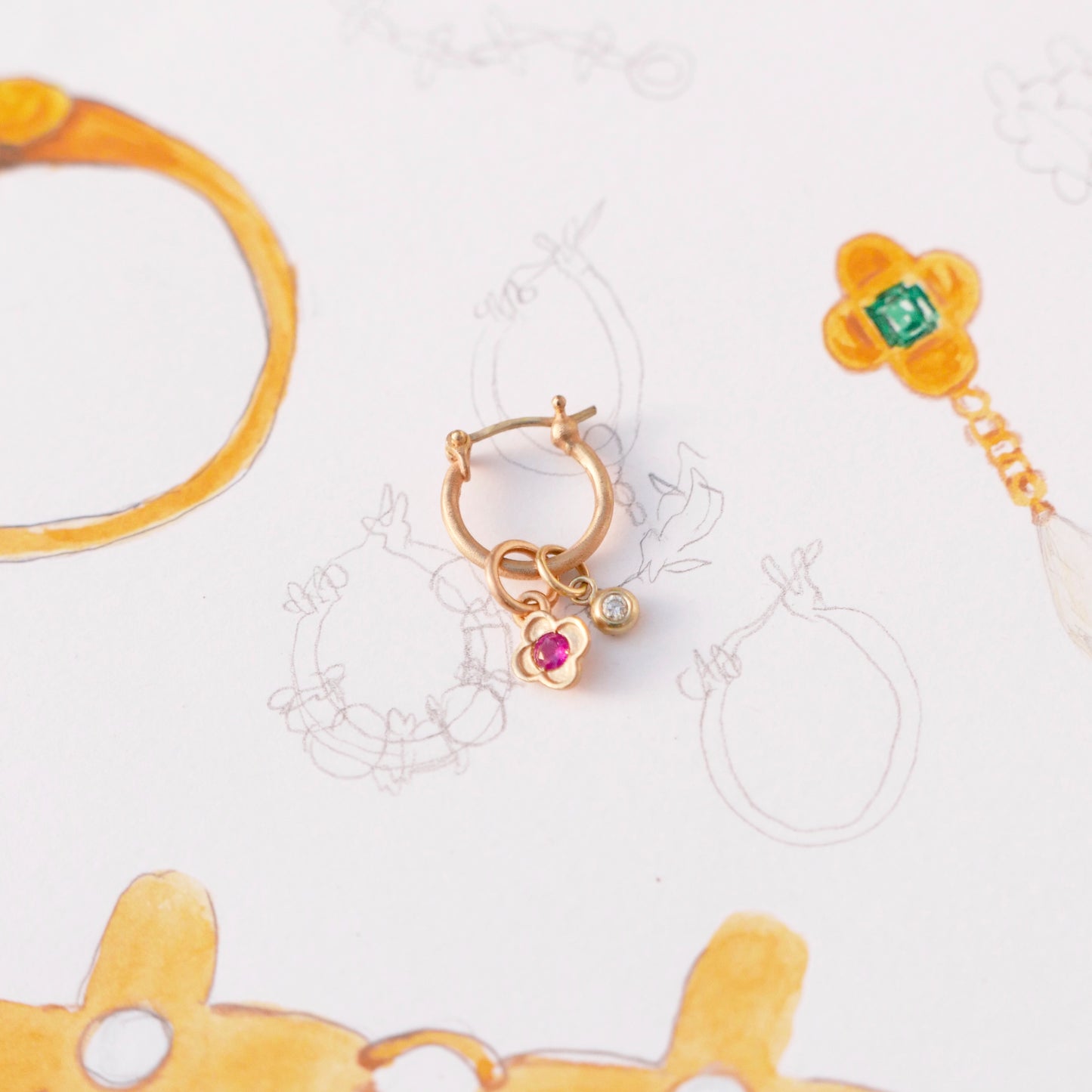 Quatrefoil Gemstone Charm