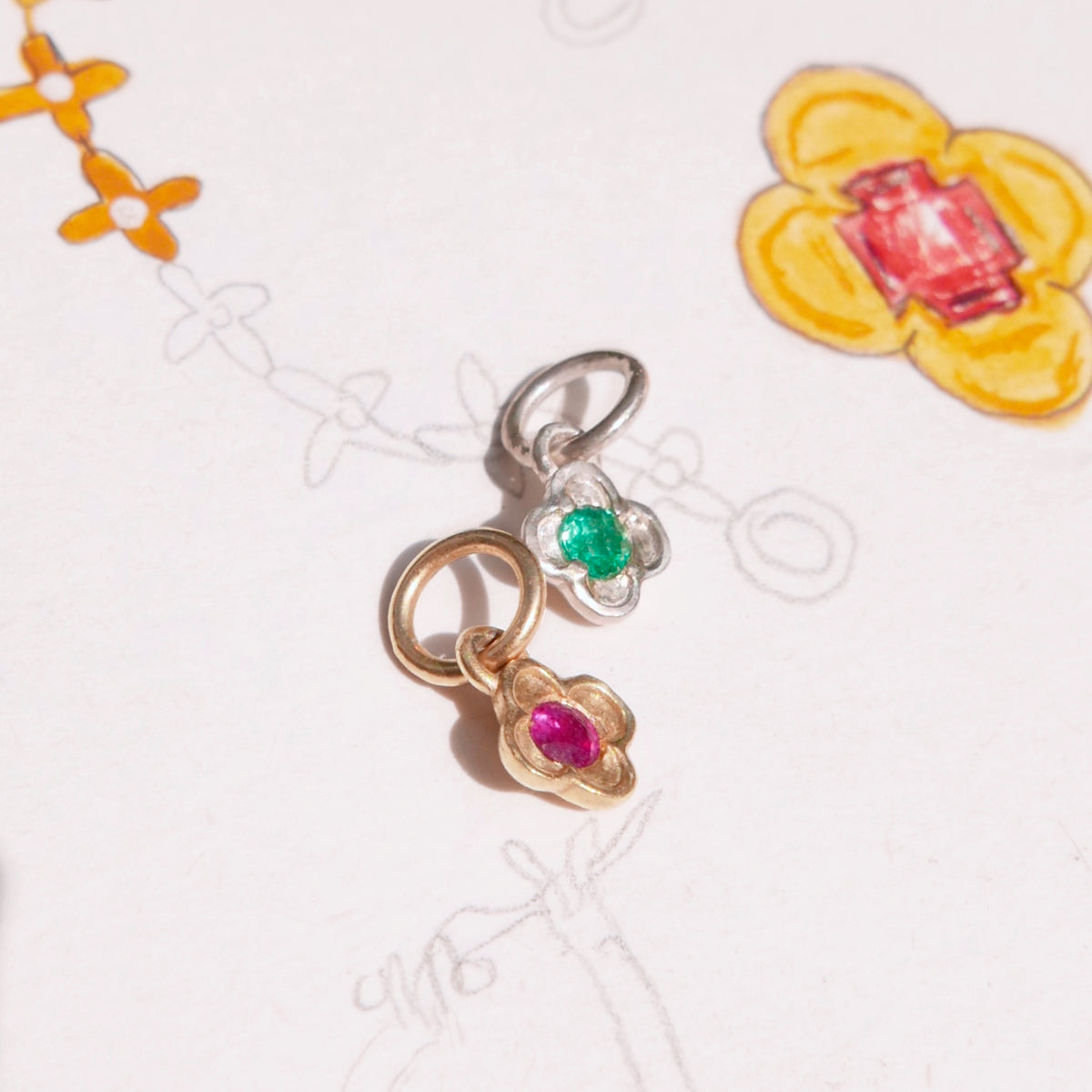 Quatrefoil Gemstone Charm